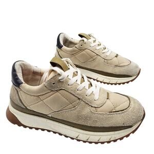 Madewell Kickoff Trainer Quilted Beige Tan Suede Sneakers Women's 6.5 Men's 5